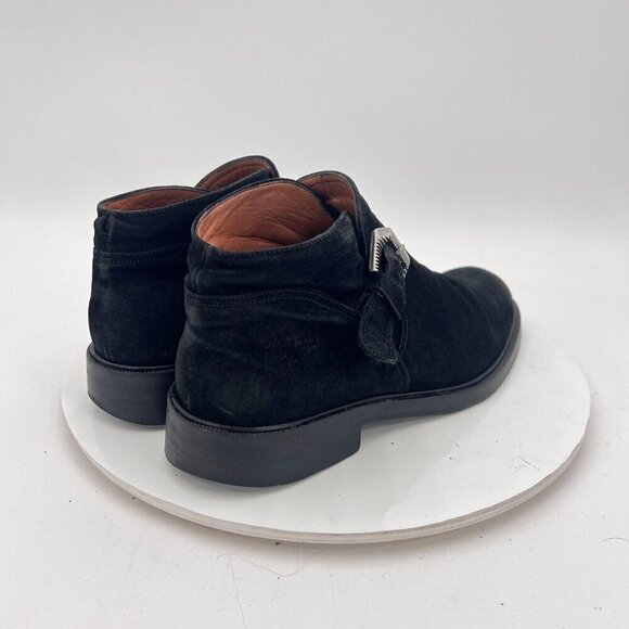 Cesare Paciotti Men Size 6.5 Black Suede Silver Buckle Ankle Casual Shoes - Picture 5 of 16